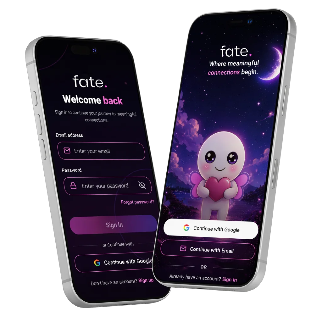 Sign up for Fate with Google or email